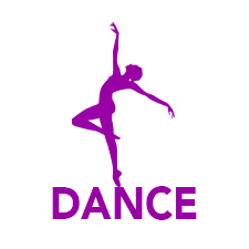 Purple silhouette of a dancer.